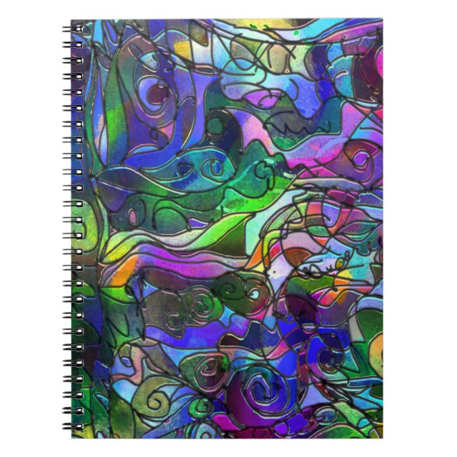 All the Colours with Swirls and Lines Notebook (Front)