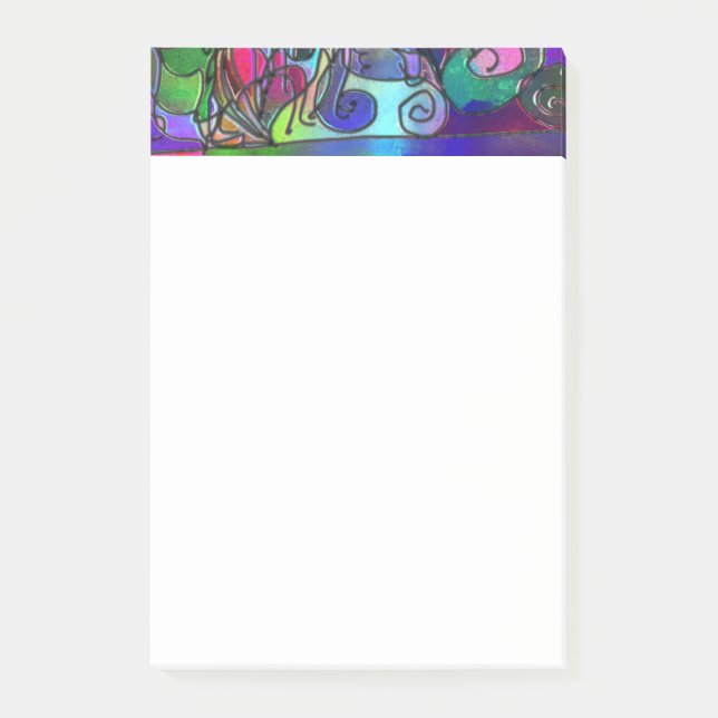 All the Colours with Swirls and Lines Post-it Notes (Front)
