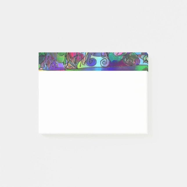 All the Colours with Swirls and Lines Post-it Notes (Front)