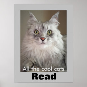 All the Cool Cats Read (Literacy Poster) Poster