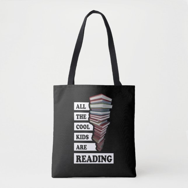 All the cool kids are reading - for book lovers tote bag (Front)