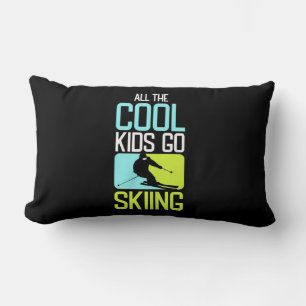 All The Cool Kids Go Skiing Lumbar Pillow