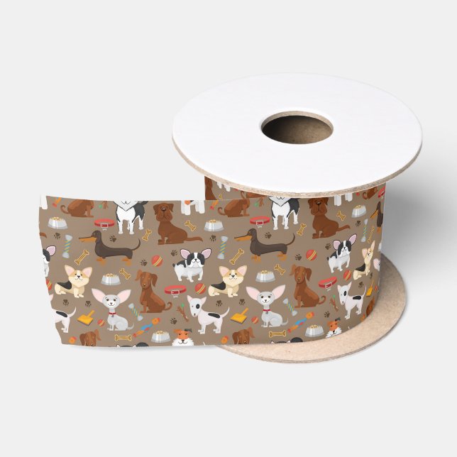 All the Cute Dogs  Satin Ribbon (Spool)