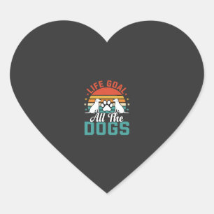 All The Dogs Retro Dog Lover Heart Sticker