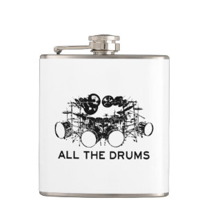 All The Drums Drummer Hip Flask
