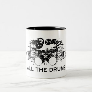 All The Drums Drummer Two-Tone Coffee Mug