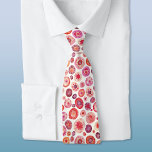All the Flowers Tie<br><div class="desc">Watercolor abstract flower painting in warm jewel colours of red, orange, pink and purple.
A coordinating tie to match your celebration.</div>