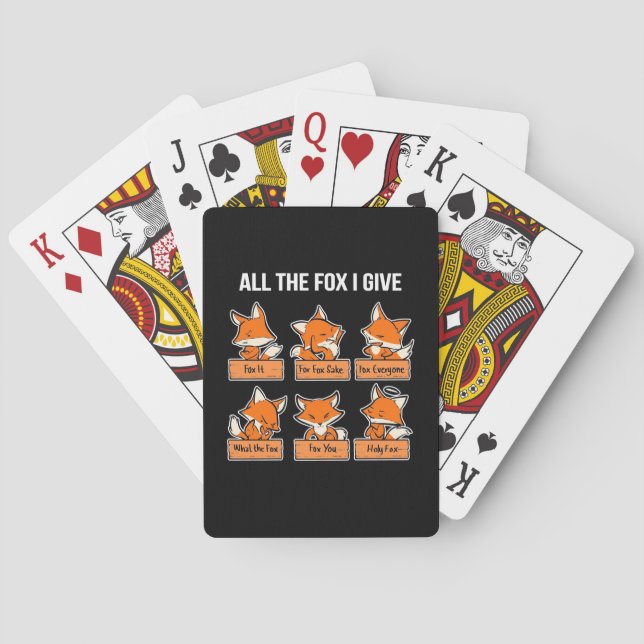 All The Fox I Give Playing Cards (Back)