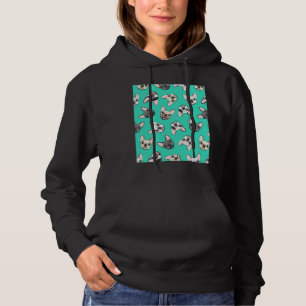 All The Frenchies Teal Cute French Bulldogs Graphi Hoodie