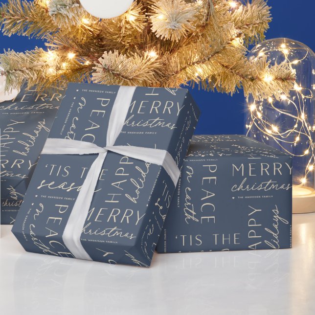 All The Holiday Wishes Personalized Wrapping Paper (Holidays)