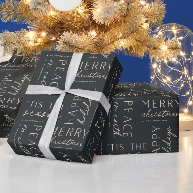 All The Holiday Wishes Personalized Wrapping Paper (Holidays)