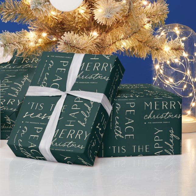 All The Holiday Wishes Personalized Wrapping Paper (Holidays)