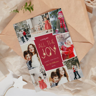 All the Joy Multi Photo Collage Foil Holiday Card