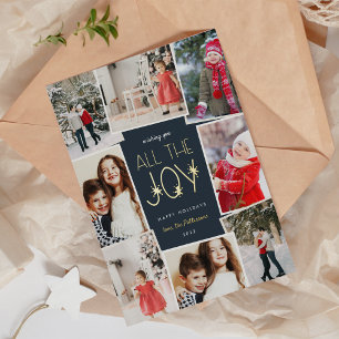 All the Joy Multi Photo Collage Foil Holiday Card