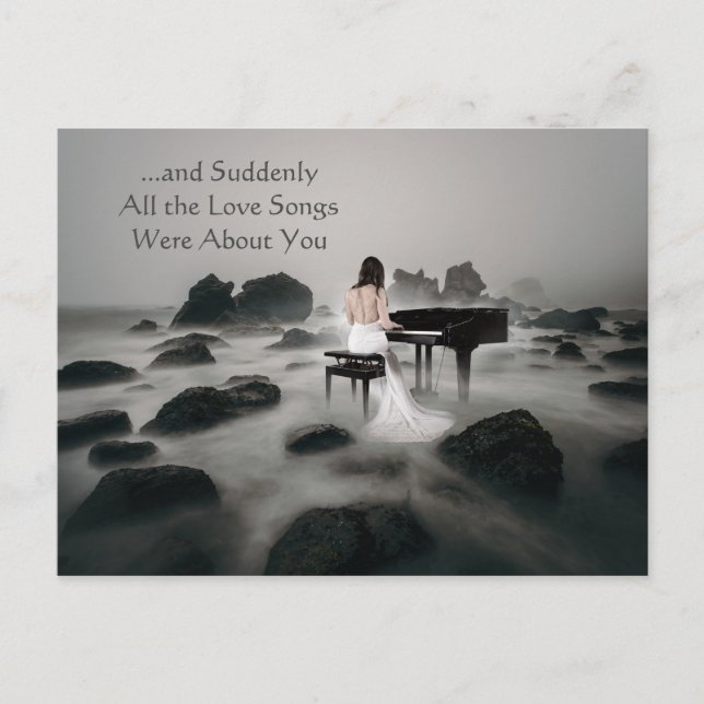 All The Love Songs Were About You Romantic Quote Postcard (Front)