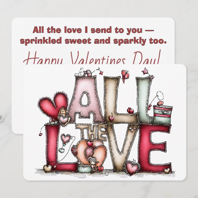 All the Love Valentine Card  (Front/Back)