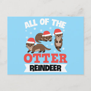 All The Otter Reindeer Holiday Postcard