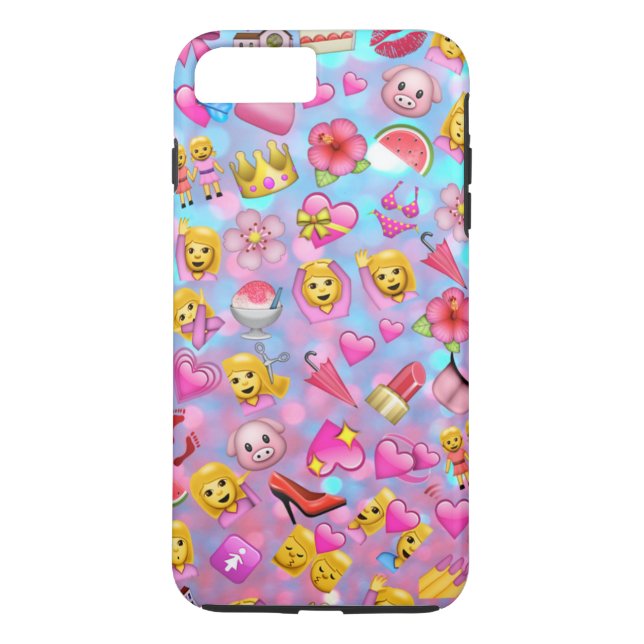 All the Pink Girl Emojis Collage Pattern Case-Mate iPhone Case (Back)