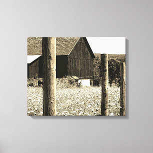 All the Queens Barn sepia Canvas Print
