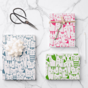 All the Silly Cats Wrapping Paper Sheet