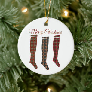 All The Stockings Were Hung Ceramic Ornament