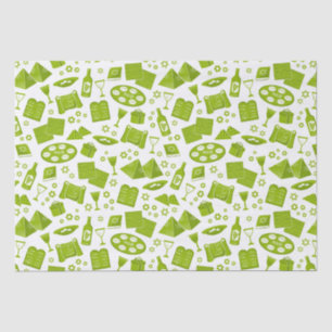 All The Symbols For Passover In Green   Tissue Paper