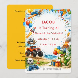 All the Thing I love Childs Birthday Invitation