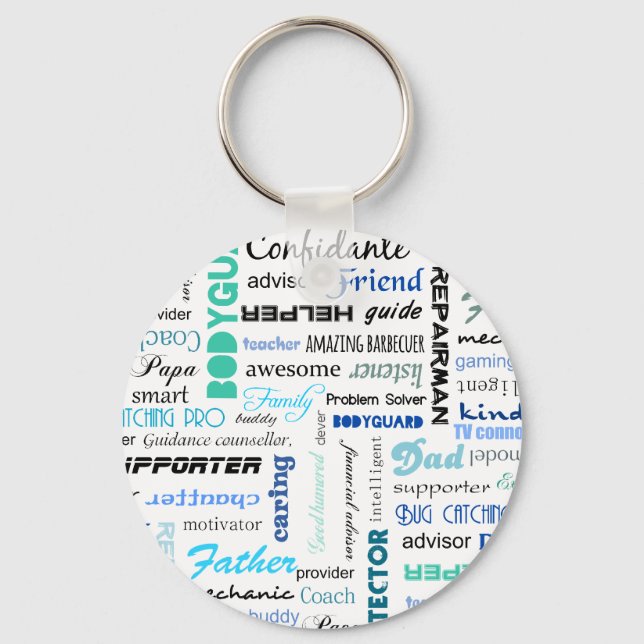 All the things a dad is to me typography keychain (Front)