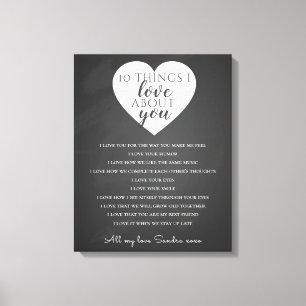 all the things I love about you, reasons I love Canvas Print