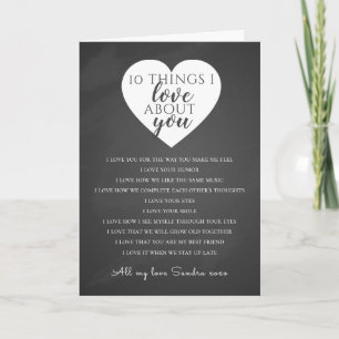 all the things I love about you, reasons I love Card