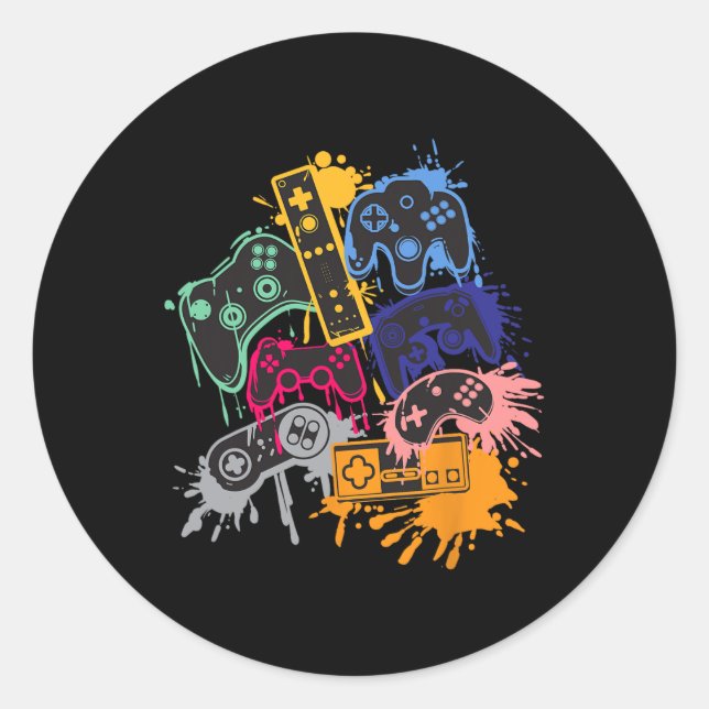 All The Things Video Game Controller 1  Classic Round Sticker (Front)