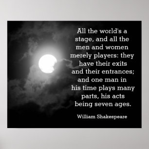 All the world's a stage - Shakespeare quote print