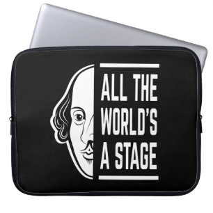 All The World's A Stage Thespian Shakespeare Quote Laptop Sleeve