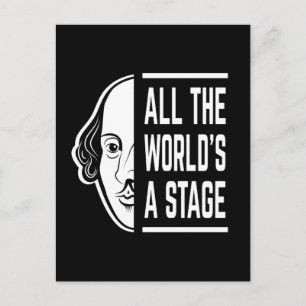 All The World's A Stage Thespian Shakespeare Quote Postcard