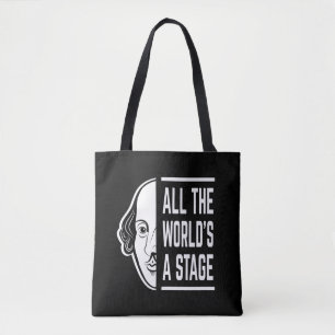 All The World's A Stage Thespian Shakespeare Quote Tote Bag