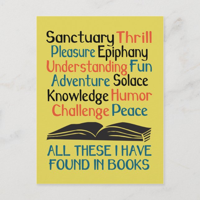 All These I Have Found in Books Postcard (Front)