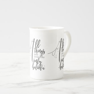 ALL THINGS ARE POSSIBLE BIBLE VERSE bone china Bone China Mug