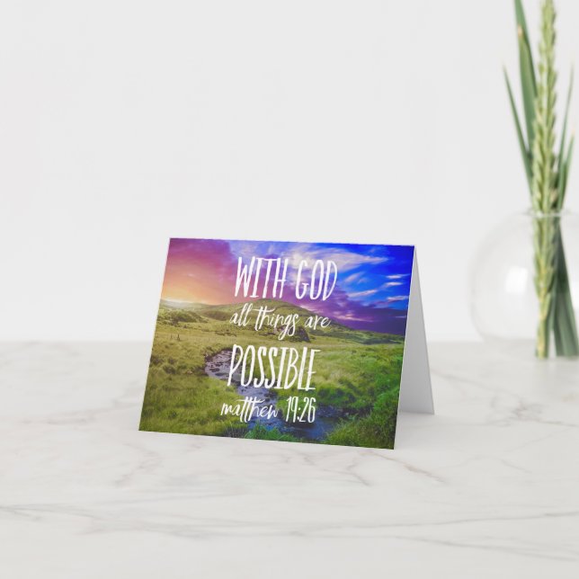 All Things are Possible Bible Verse Scripture Card (Front)