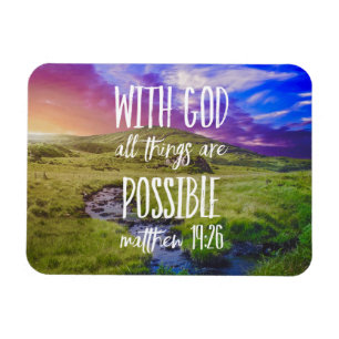 All Things are Possible Bible Verse Scripture Magnet