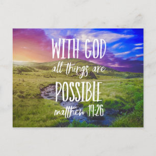 All Things Are Possible Bible Verse Scripture Postcard