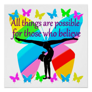 ALL THINGS ARE POSSIBLE FOR THIS GYMNASTICS GIRL POSTER
