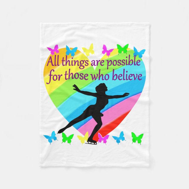 ALL THINGS ARE POSSIBLE FOR THIS SKATER FLEECE BLANKET (Front)
