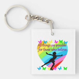 ALL THINGS ARE POSSIBLE FOR THIS SKATER KEYCHAIN