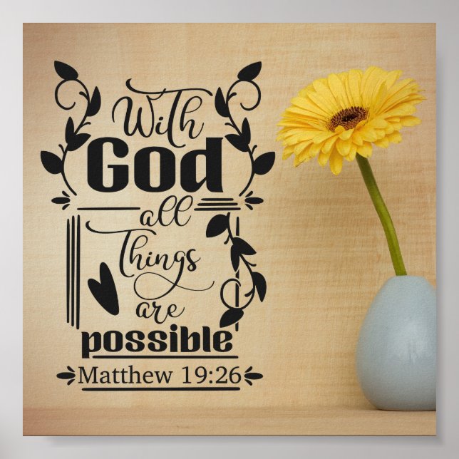 All Things Are Possible | Matthew 19:26 Poster (Front)