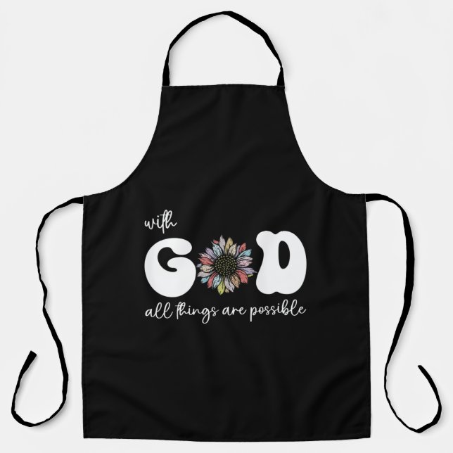 all things are possible with god apron (Front)