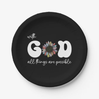 all things are possible with god paper plate
