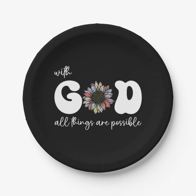 all things are possible with god paper plate (Front)