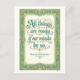 "All Things Are Ready" Shakespeare Postcard