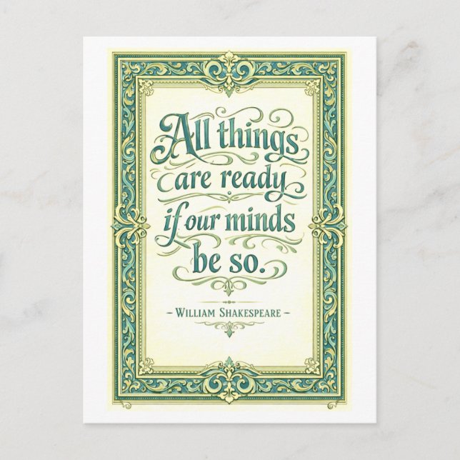 "All Things Are Ready" Shakespeare Postcard (Front)
