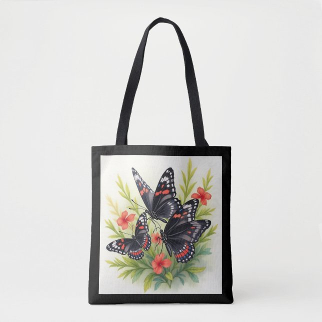 All Things Butterflies Callicore kolyma Black Whit Tote Bag (Front)